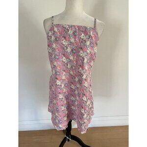 Abound Women pink floral Dress BNWOT sz XLarge square neck spaghetti strap